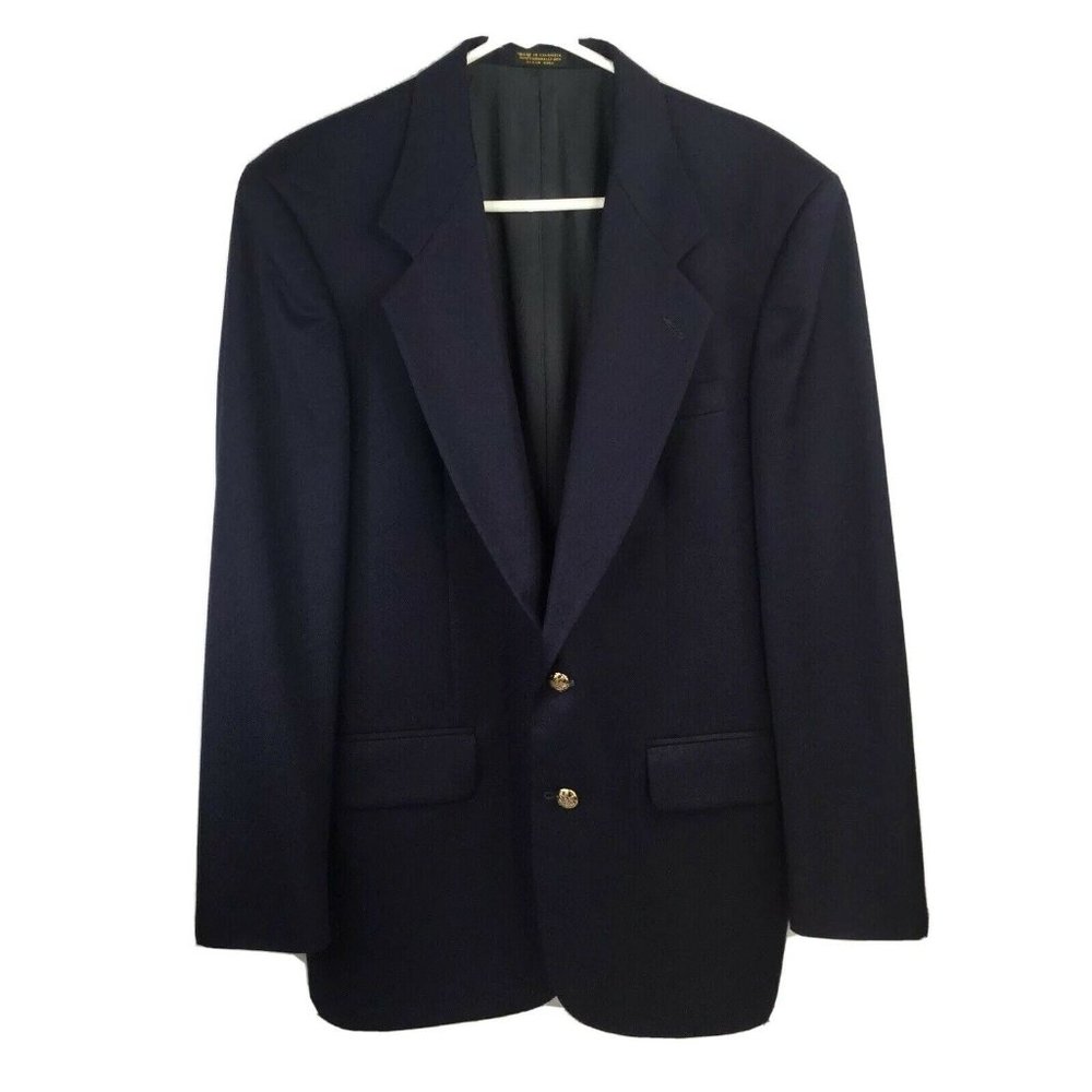 Oscar de la Renta Mens Sport Coat Navy Sz 39 R